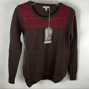 NWT TOAD&CO ALUENTIA CREW BROWN TELLURIDE SWEATER XS